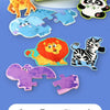 A set of wooden animal jigsaw puzzles featuring various animals like a giraffe, panda, tiger, and zebra for children's educat