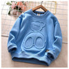 Light blue kids cartoon bear pullover sweatshirt with a round design