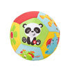 A colorful Montessori baby crawling roller toy featuring cute animal designs like a panda and a dinosaur.