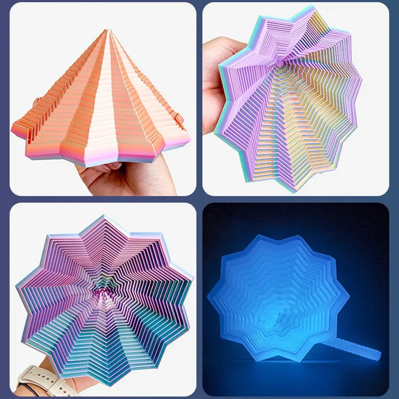 Optical Illusion Fidget Star – 3D Hexagon Spinner for Stress Relief
