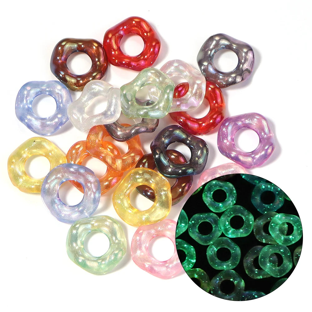 Assortment of candy color acrylic spacer beads in various translucent and opaque shades