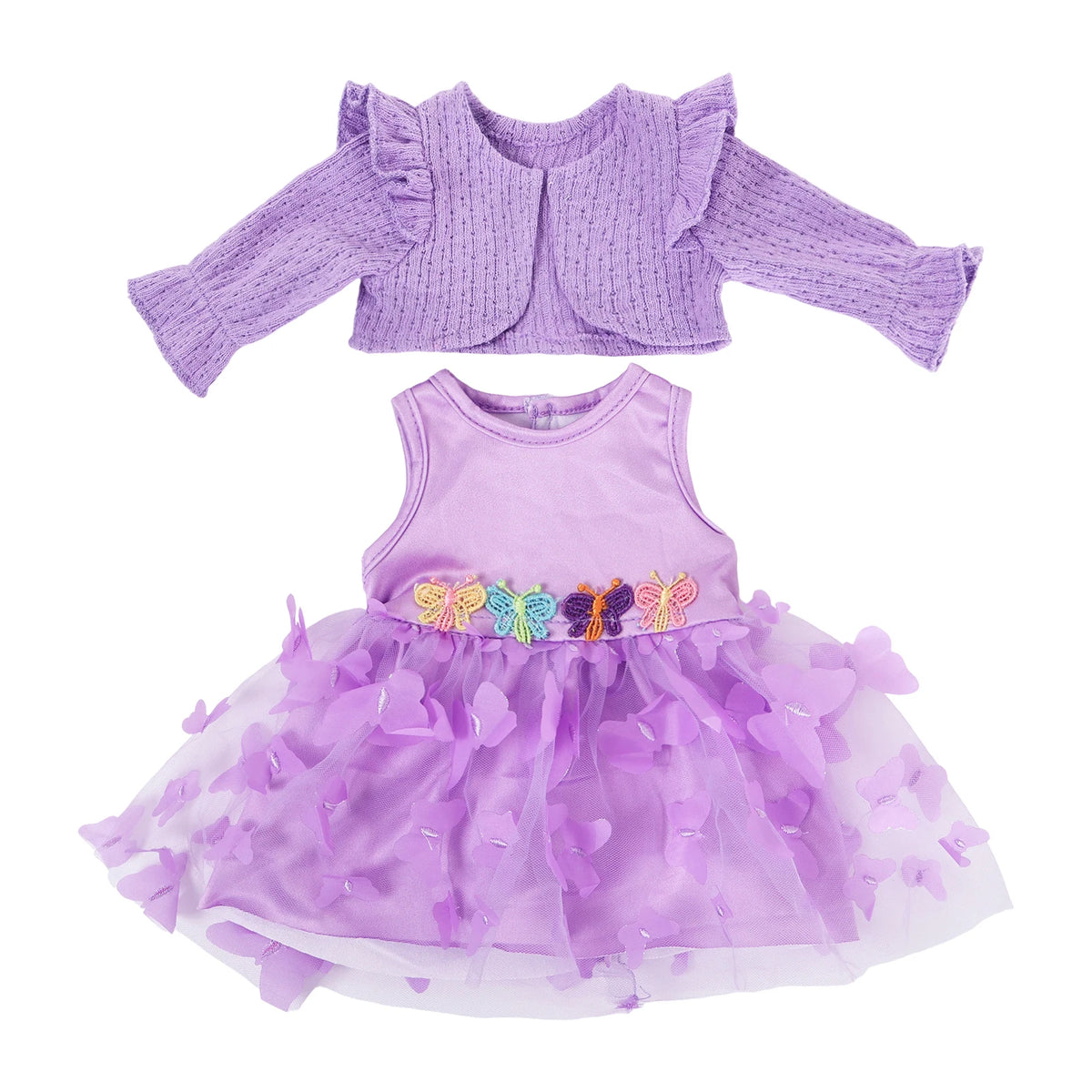 Adorable Baby Doll Clothing Set with Coat and Dress