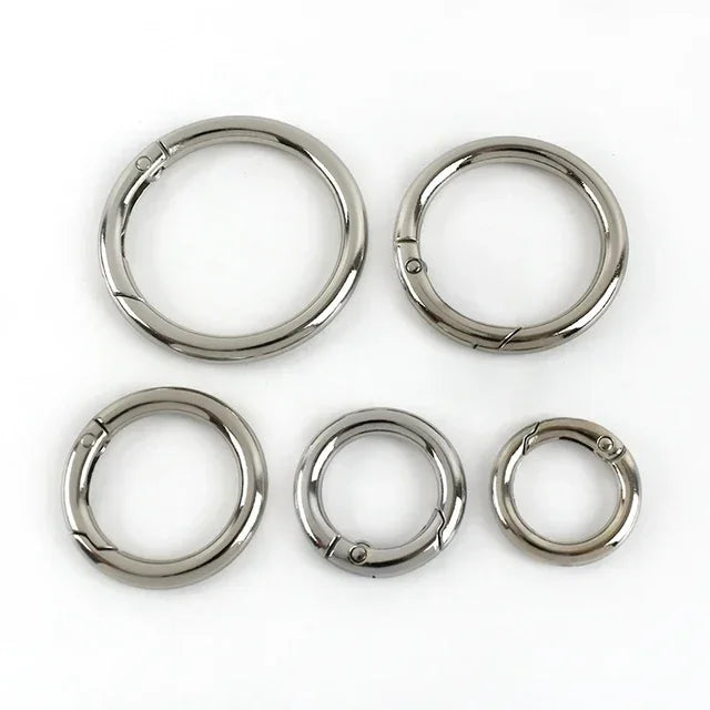10-Piece Metal Spring Snap Hook O-Ring Set for Bags & DIY Crafts