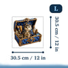 A detailed jigsaw puzzle of an antique wooden box containing a decorative owl and small objects.