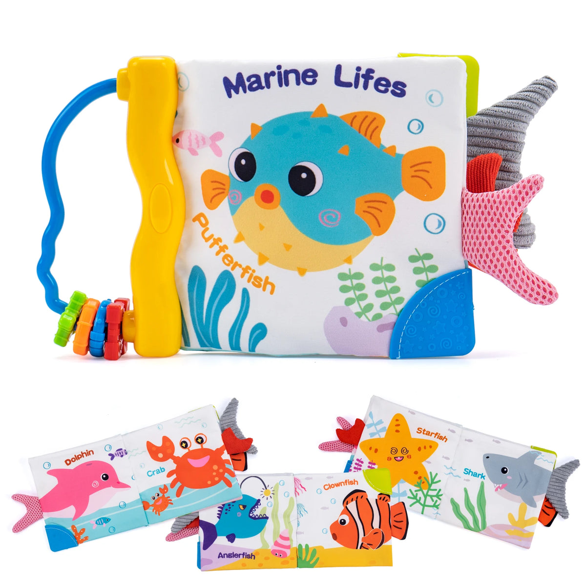 Soft Baby Cloth Book with 3D Animal Tails