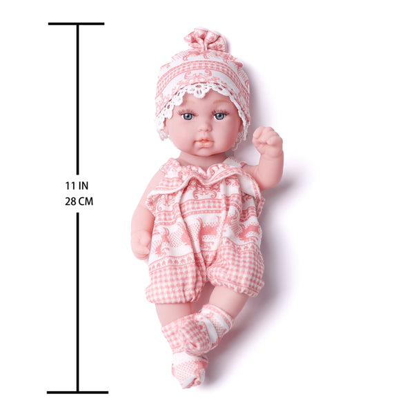 Lifelike Soft Vinyl Reborn Baby Doll with Pacifier – 11 Inch Cuddle Toy for Kids
