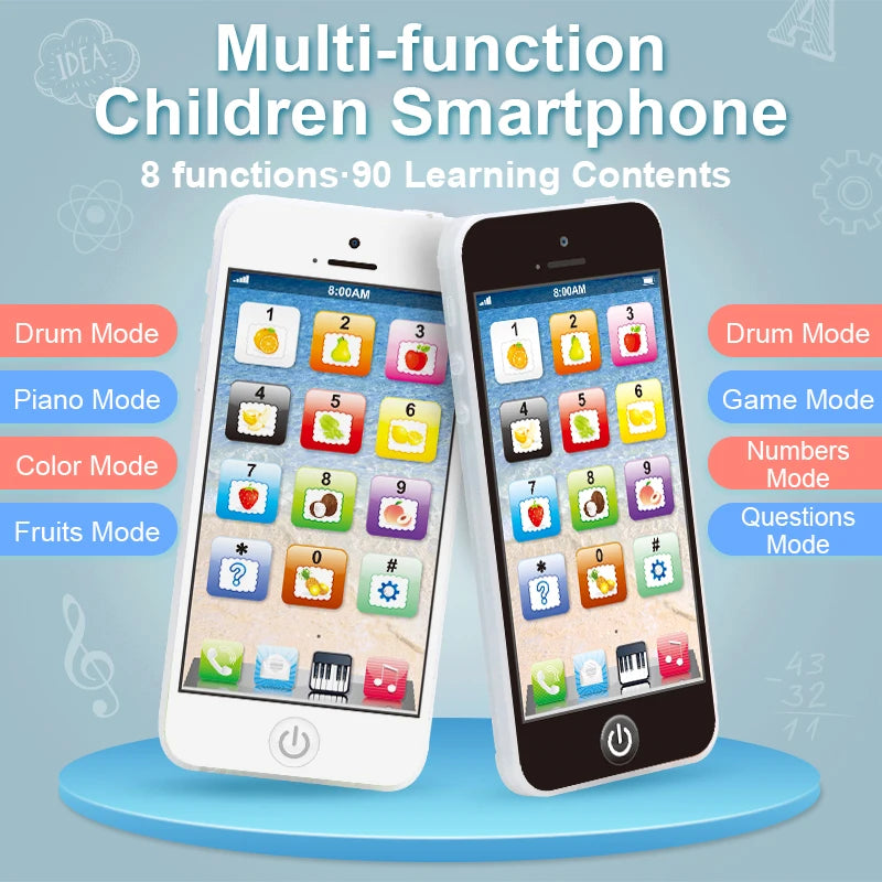 Kids' Interactive Learning Phone – Musical Toy with Lights & English Sounds