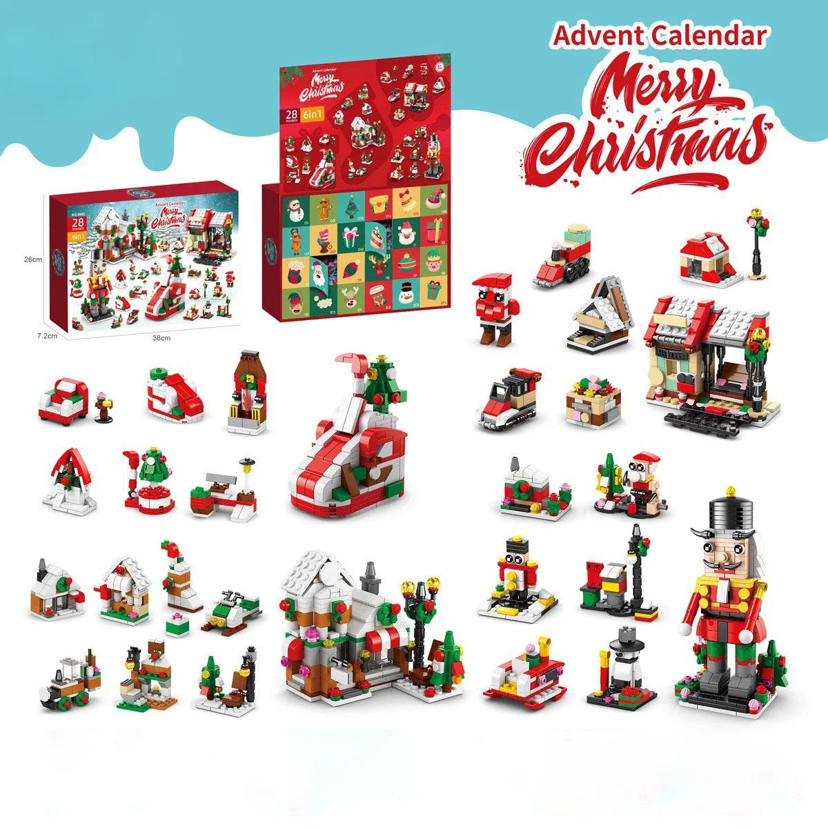 Christmas Advent Calendar Building Blocks Set