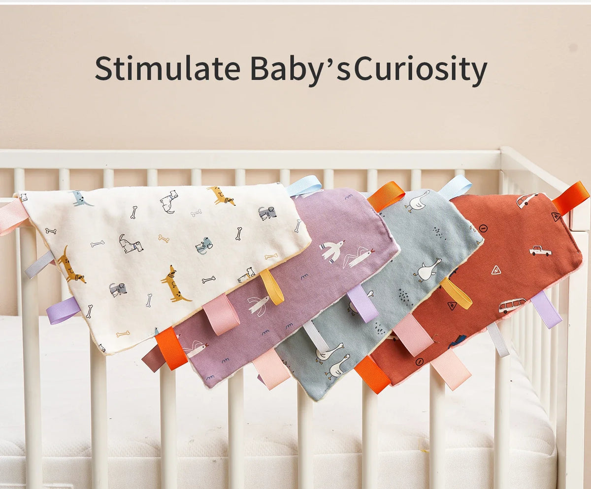 Baby Sensory Tag Comfort Blanket with Soft Cotton