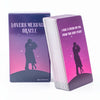 A box of the Lovers Message Oracle deck featuring silhouettes of a couple against a pink background.