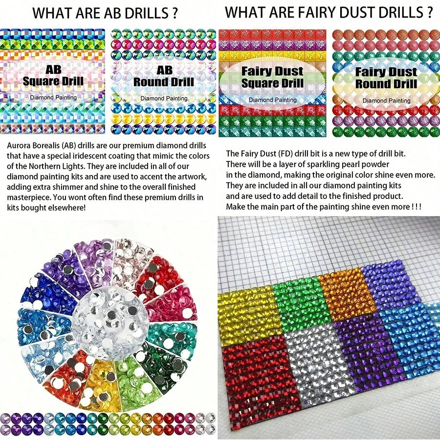 5D DIY Diamond Painting Kit with Velvet Canvas and Special Drill