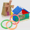 Multi-color PLA filament refill for 3D pens in various colors like green, orange, pink, and blue.