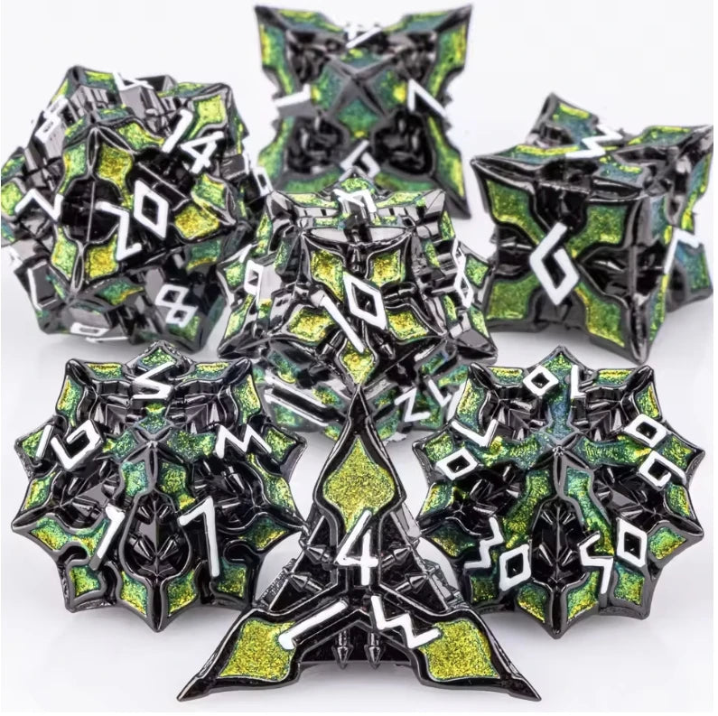 Metal Polyhedral Dice Set for Tabletop RPGs