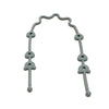 A silicone pacifier clip with an anti-drop chain, shown in a light gray color.