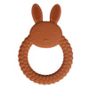Silikon-Teether-Handschuh in Form eines Cartoon-Bären mit großen Ohren und runder Körperform.