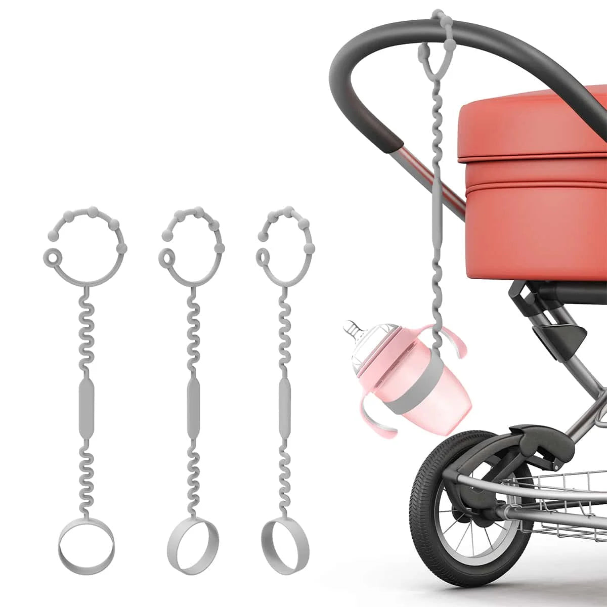 Adjustable Silicone Pacifier Clip with Anti-Drop Chain