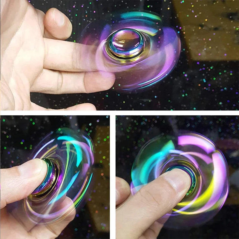 Rainbow Metal Fidget Spinner – Smooth Spinning Anxiety Relief Toy
