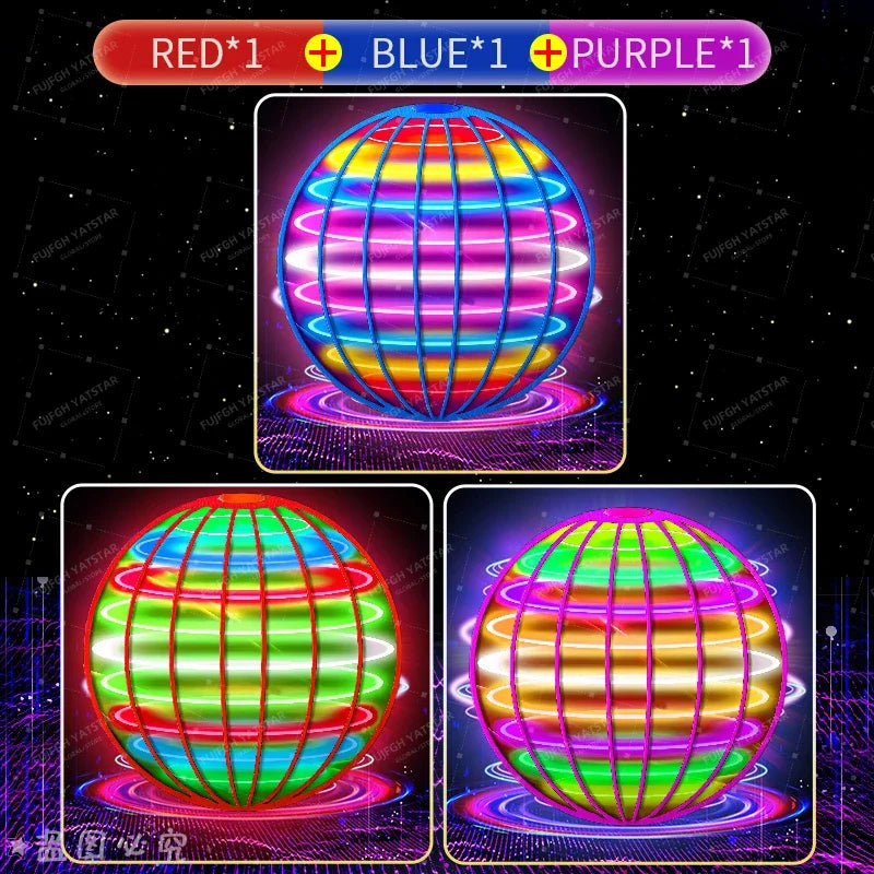 Hand-Controlled LED Flying Ball with 360° Spin