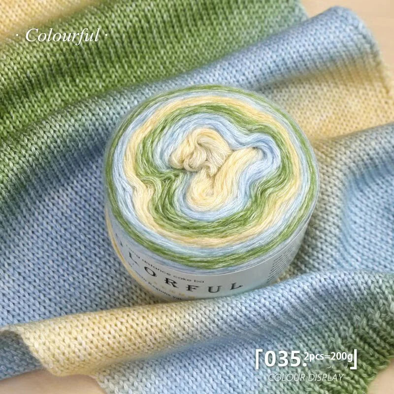 Gradient Cake Yarn – 200g Soft Wool Blend for Knitting & Crochet