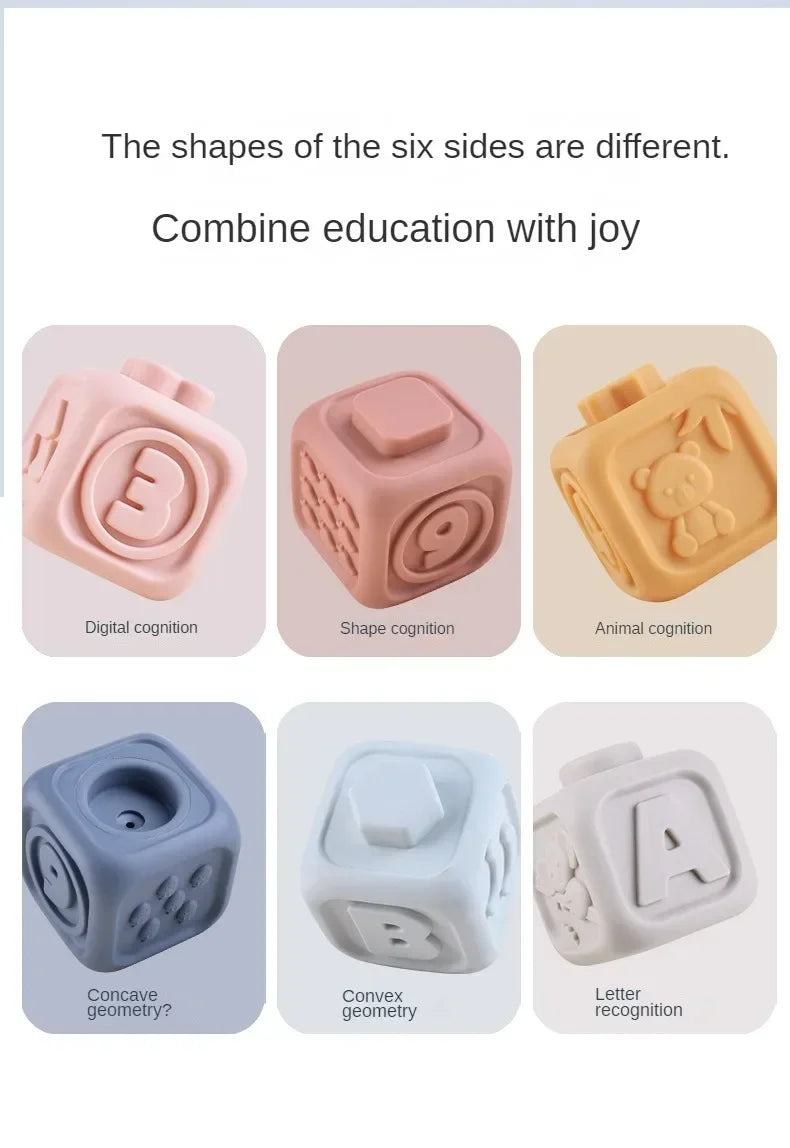 Soft Silicone Building Blocks for Babies - Stacking & Teething Toy