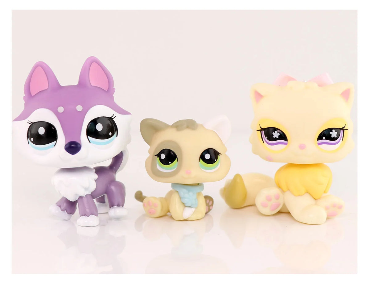 Realistic Mini Animal Figurine Set - Dogs, Cats & Fox
