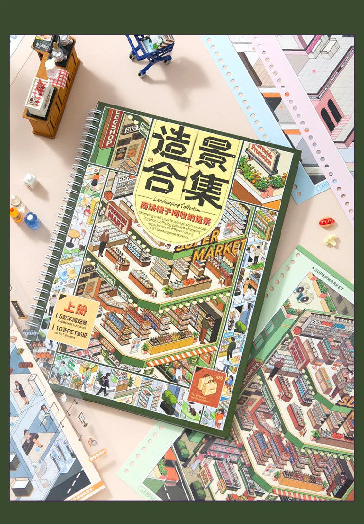 3D House Scene Stickers for Scrapbooking and DIY Crafts