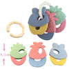 Fruit-Shaped Silicone Teether and Rattle for Babies