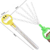 Yellow bubble wand with a smiling face design and 30cm bristles for kids