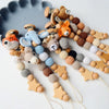 Wooden Baby Pacifier Clip with Crochet Charms