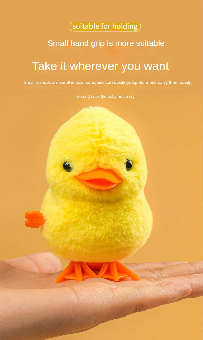 Yellow Wind-Up Jumping Chicken Toy for Toddlers
