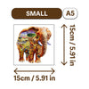 A small A5 wooden jigsaw puzzle depicting an elephant.