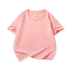A light pink classic cotton crew neck t-shirt for kids shown flat lay.