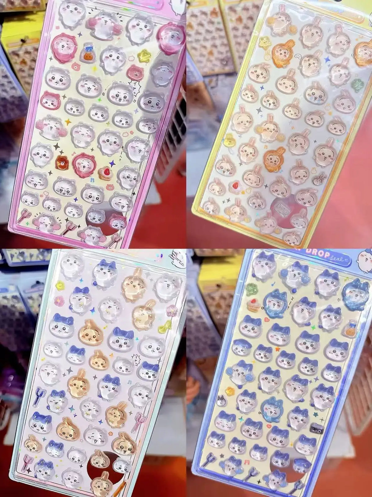 A collection of cute 3D jelly stickers featuring various animal characters and designs for crafting projects.