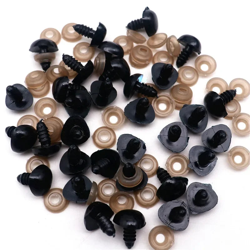 Collection de nez en plastique de sécurité noir et beige pour poupées amigurumi