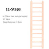A light wooden climbing ladder with 11 steps and a 2.5cm step distance for bird play.