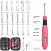 LED Lighted Crochet Hook Set with Interchangeable Heads and Built-in Stitch Counter