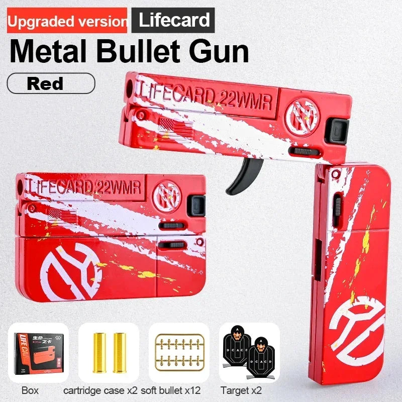 Metal Folding Gun Toy Pistol with Soft Bullets