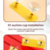 Installation method showing steps to assemble a track using suction cups and mounting suckers