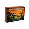 Box of Whale Island Survivor card game featuring artwork of survivors and sea creatures.