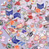 Assortment of gold-tone enamel charms and findings for jewelry making
