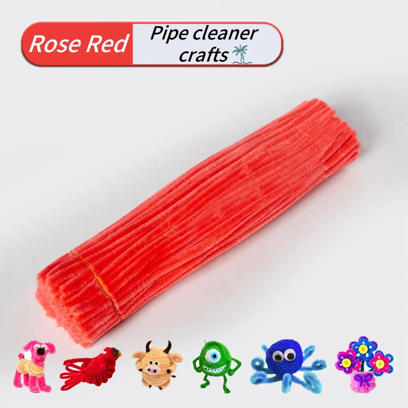 100-Piece Chenille Stem Pipe Cleaners for Crafts & Decor