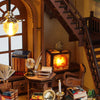 DIY Miniature Wooden Dollhouse Kit with LED Lights and Furniture