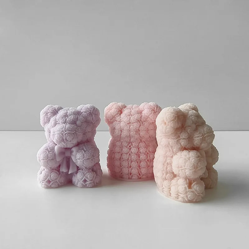 3D Bear Hug Rose Silicone Mold for DIY Crafts