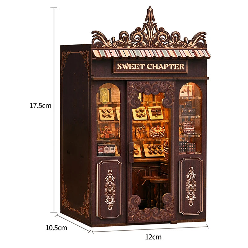 DIY Wooden Book Nook Kit — Miniature Dollhouse 3D Puzzle Bookend