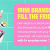 Mini Brands fill the fridge with mini minis, featuring snacks and kitchen essentials in adorable mini form.