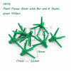 Green plant flower stem with bar and six stems, 100 pieces.