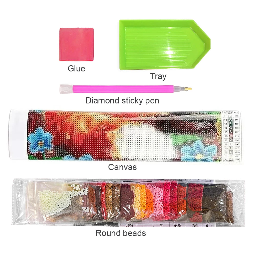 Cherry Blossom Tower Diamond Painting Kit – DIY 5D Wall Art for Adults