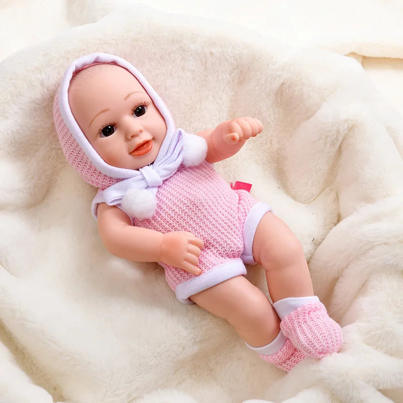 Lifelike 12-Inch Reborn Baby Doll with Outfit – Soft Vinyl, Huggable & Cute