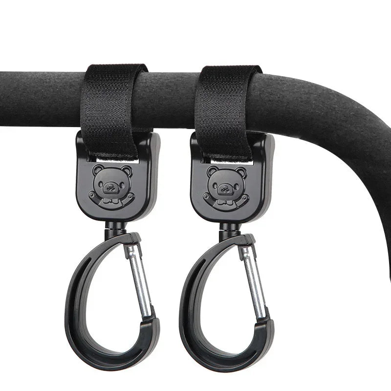 360° Rotating Stroller Bag Hooks – Universal Organizer for Baby Prams