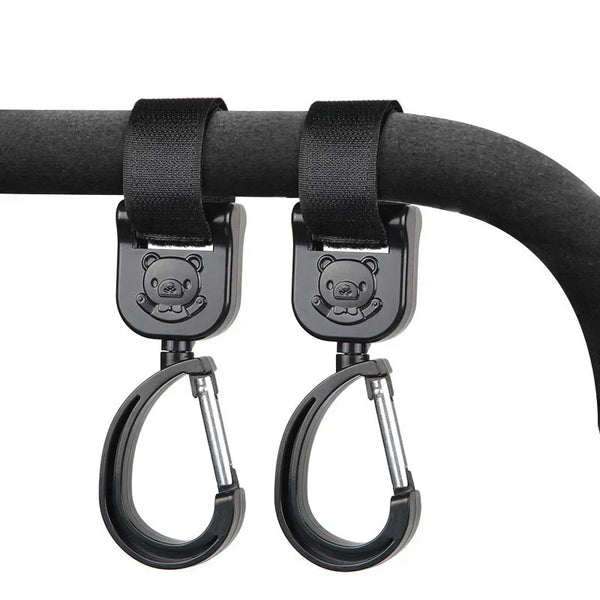 360° Rotating Stroller Bag Hooks – Universal Organizer for Baby Prams